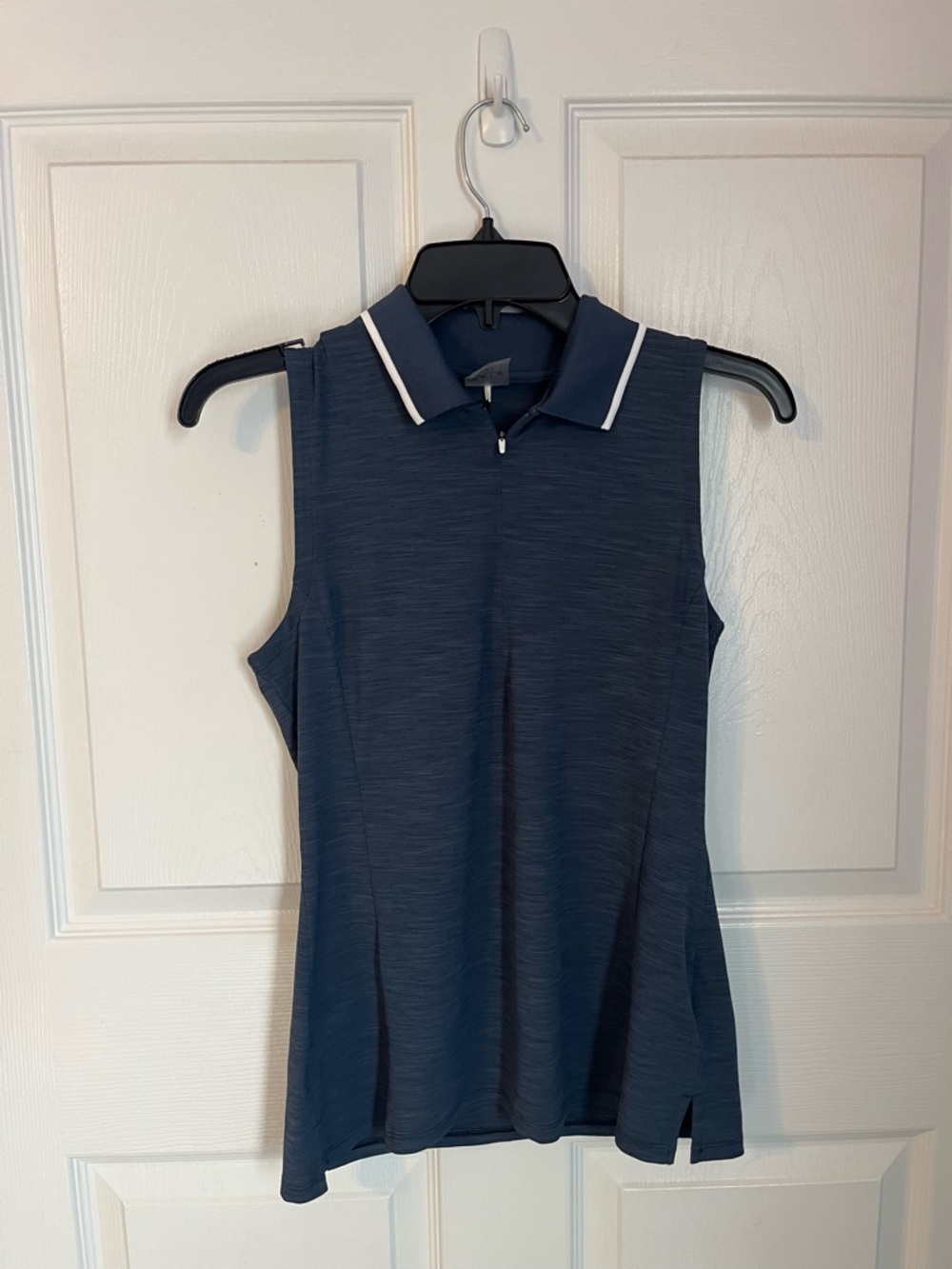 Calia Golf Sleeveless Navy Polo Top with White Trim